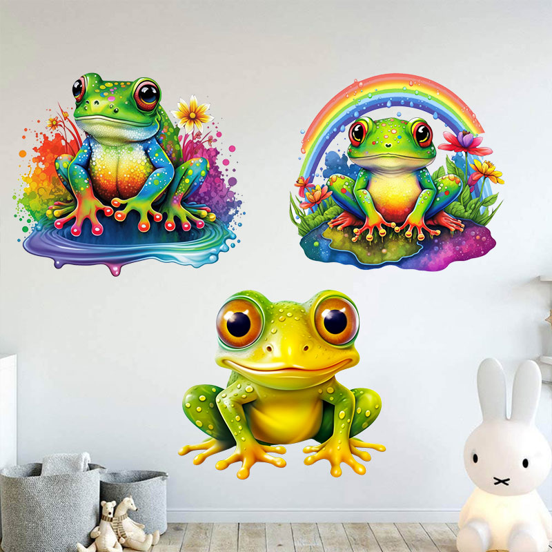 Home Decor Y2K - قوس قزح الضفدع الجدار ملصق للأطفال