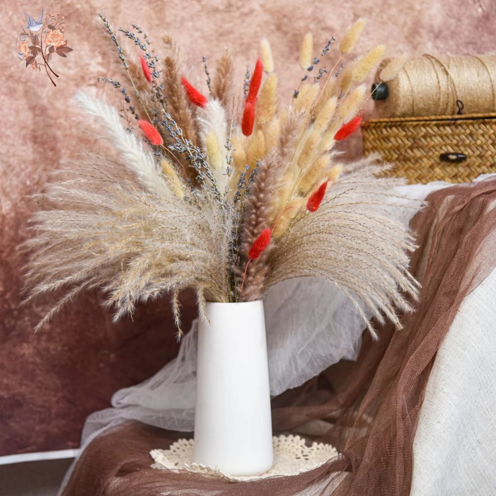باقة زهور بامباس طبيعية مجففة  - مراجعة Pampas Grass Decor وسعره