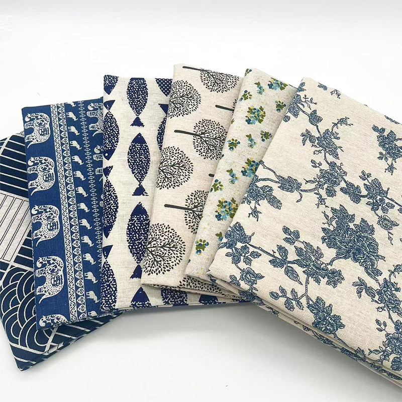 قماش قطني كتان أزرق بنقوش زهور - مراجعة Linen Table Runner وسعره