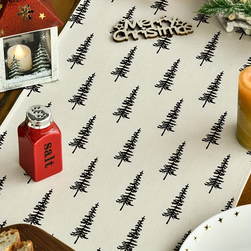 بسيطة شجرة عيد الميلاد الجدول  - مراجعة Linen Table Runner وسعره