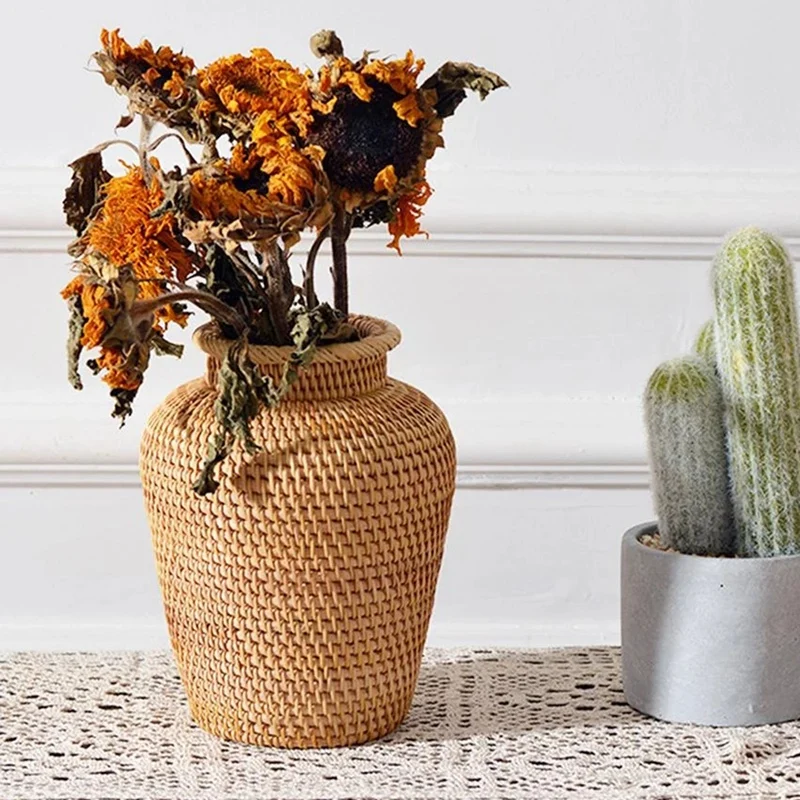 سلة خوص الروطان معلقة الزهرية  - مراجعة Rattan Plant Basket وسعره