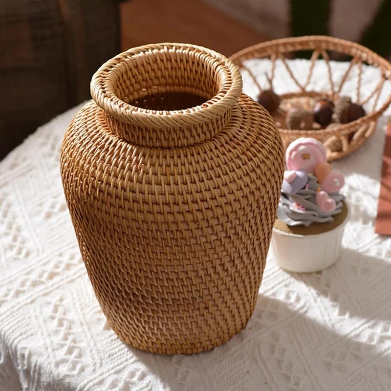 سلة خوص الروطان معلقة الزهرية  - مراجعة Rattan Plant Basket وسعره
